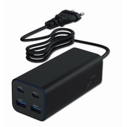 Gembird Cargador Rápido USB PowerDelivery GaN de 4 Puertos 100W USB-C y USB-A Protecciones avanzadas