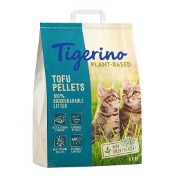 Tigerino Plantbased Tofu olor a té verde arena natural - 3 x 4,6 kg - Pack Ahorro