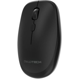 Owlotech M200 Ratón Wireless Slim Funciona sobre Cristal, USB-C 6000DPI Negro