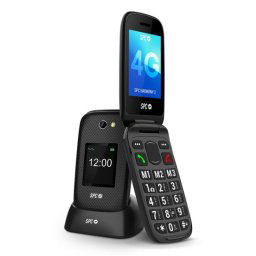 Teléfono móvil SPC Harmony 2 4G con tapa, 2,8" Dual SIM, botón SOS, resistente IP44, altavoz 104dB, base carga, negro