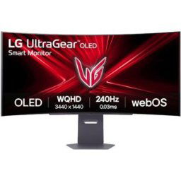 LG Monitor PC Gaming curvo 113cm (45') UltraGear OLED 45GX90SA, 240Hz, QHD, con Smart TV webOS AI. Gris