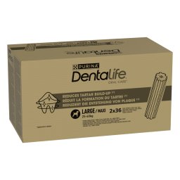 PURINA Dentalife snacks dentales para perros grandes (25-40 kg) - Pack % - 2 x 72 barritas