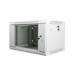 Armario Rack de Pared Lanberg WF01-6406-10S 6U 600x450x379mm Acero Gris IP20 60kg Cristal Templado