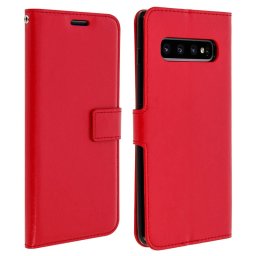 Avizar Funda Tipo Libro Cartera Roja para Samsung Galaxy S10 Plus