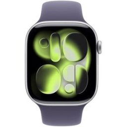 Apple Watch Serie 11 GPS 46mm aluminio plata sport band M/L púrpura