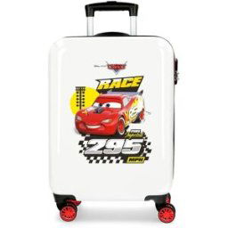 Disney Maleta de cabina infantil Cars Joy rígida con capacidad de 32L. Blanco