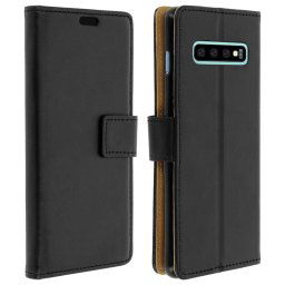 Avizar Funda Tipo Libro Billetera Negra para Samsung Galaxy S10