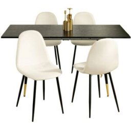 Urban Meuble Juego mesa extensible negra 120-160 y 4 sillas.