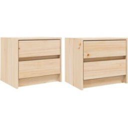 Maison Chic Juego de 2 mesitas de noche madera marrón 40x31x35,5 cm