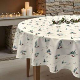 Muare Home Mantel redondo antimanchas 100% algodón multicolor diámetro 190 cm