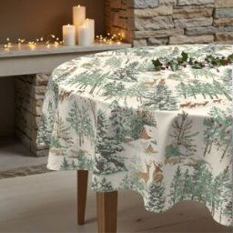 Muare Home Mantel redondo antimanchas 100% algodón multicolor diámetro 190 cm