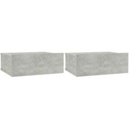 Maison Chic Juego de 2 mesitas de noche flotantes madera gris 40x30x15 cm