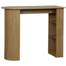 sweeek Mesa alta de cocina de madera con espacio de almacenamiento, natural