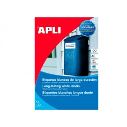 Etiqueta adhesiva apli poliester 210x297 mm resistente a la interperie laser pack de 100 hojas