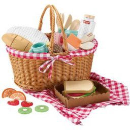 Fisher-Price Juego de cesta de pícnic de madera con comida .