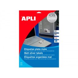 Etiqueta adhesiva apli 10071 metalizada 210x297 mm para fotocopiadora laser caja 20 hojas