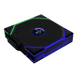 Ventilador suplementario Lian-Li UNI FAN TL 120mm PWM ARGB sin cables LCD y diseño negro