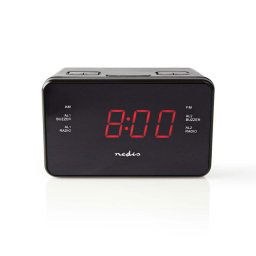 Reloj despertador digital Nedis CLAR002BK doble alarma radio FM/AM pantalla LED negro