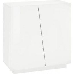 Dmora Mueble zapatero blanco brillo efecto madera 80x38h86 cm