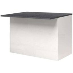 Dmora Isla de cocina imitación madera blanco brillo, pizarra 125x90h90 cm