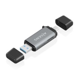 Lector de Tarjetas Aisens ASCR-2AC11-GR SD MicroSD MMC RS-MMC USB-A USB-C Gris