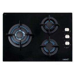 Placa de gas CATA CCI 5003 BK 59 cm 3 zonas Vidrio Templado Negro Integrado