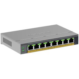 Netgear GS108EPP No administrado Gigabit Ethernet (10/100/1000) PoE Montaje en pared/escritorio Gris