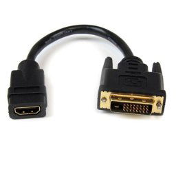 Adaptador HDMI a DVI-D StarTech 20cm Negro Blindado Oro Soporte 1920x1200