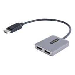 Hub DisplayPort StarTech.com MST 2 Puertos HDMI 4K 60Hz HDR 0,3 m Negro Gris