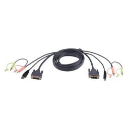Cable KVM ATEN DVI-D single link USB 5 m Negro audio micrófono macho