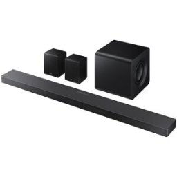 Samsung Barra de sonido 2025 HW-QS750F, Dolby Atmos y DTS Virtual: X, Q-Symphony, 5.1.2 con 9 altavoces, 465W, Subwoofer inalámbrico 6.5' 160W, Wi-Fi. Negro titanium