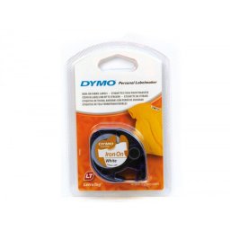 Cinta dymo letratag negro-blanco 12 mm x 2 m para ropa