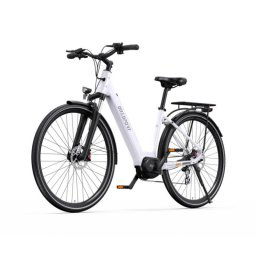 Bicicleta eléctrica QUO Onesport OT07 motor central 250 W batería 36 V 14 Ah 27.5" frenos hidráulicos blanca