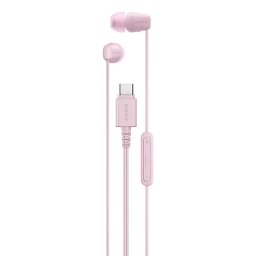 Auriculares Sony IER-EX15C con cable USB-C para llamadas y música con micrófono rosa