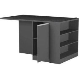 Dmora Isla de cocina imitación madera antracita, pizarra 160x90h90 cm