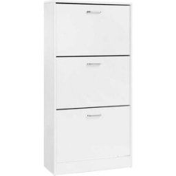 Home Heavenly Zapatero 3 puertas abatibles 107x60x17 cm color blanco