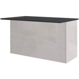 Dmora Isla de cocina imitación madera blanco brillante, pizarra 155x90h90 cm