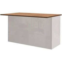 Dmora Isla de cocina imitación madera blanco brillante, roble 155x90h90 cm