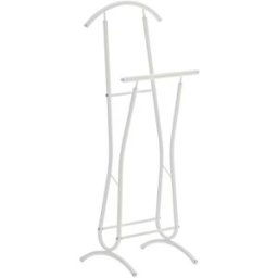 CLP Galán de noche con percha y barra para pantalones Metal Blanco