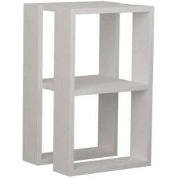 Dmora Mesilla de noche efecto madera blanca 30x30h55 cm