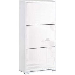 Homcom Armario de zapato MDF y plástico blanco 60x26x124 cm
