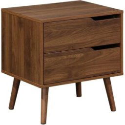 sweeek Mesilla de noche de madera teñida de nogal