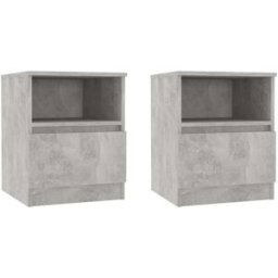 Maison Chic Juego de 2 mesitas de noche contrachapada madera gris 40x40x50 cm