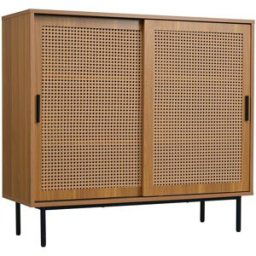 Urban Meuble Aparador de cocina de madera con puertas de caña