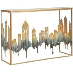 Mauro Ferretti Consola de metal y espejo multicolor cm 110x38,5x81