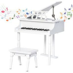 Homcom Piano de cola infantil 52x50x49 cm blanco