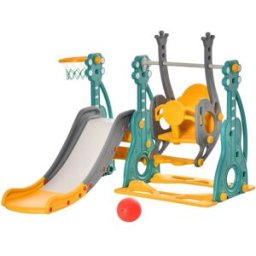 Homcom Columpio tobogán para niños 152x149x107 cm multicolor