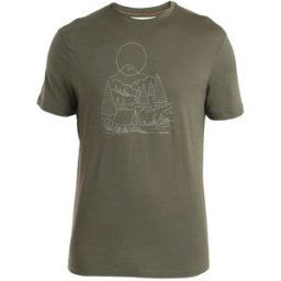 Icebreaker Camiseta Hombre M Mer 150 Tech Lite III SS Tee Sunset Ca . Verde oscuro M