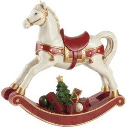 Villeroy & Boch Figura decorativa Caballo de balancín Winter Collage Accessoires . Rojo