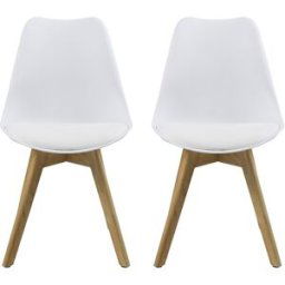 El Corte Inglés Set de 2 sillas de cocina Dima . Blanco / Natural